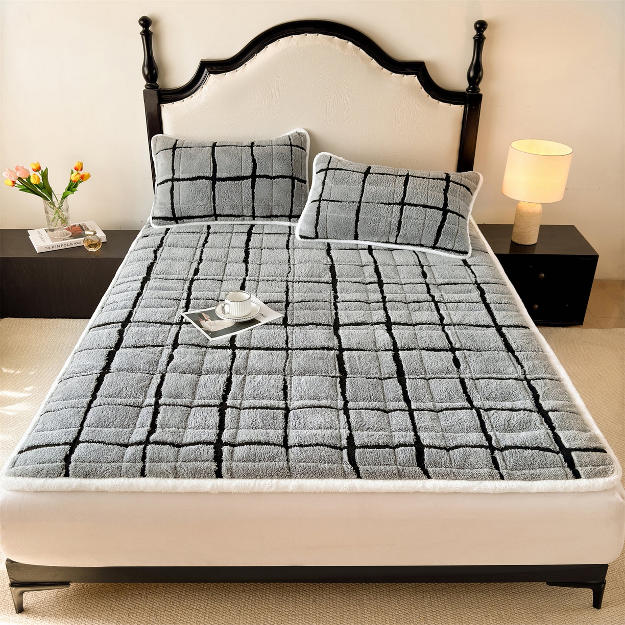 91家纺网 家纺一手货源 找家纺 （总）天之澜 2024新款植物羊绒简约斜纹磨毛四件套