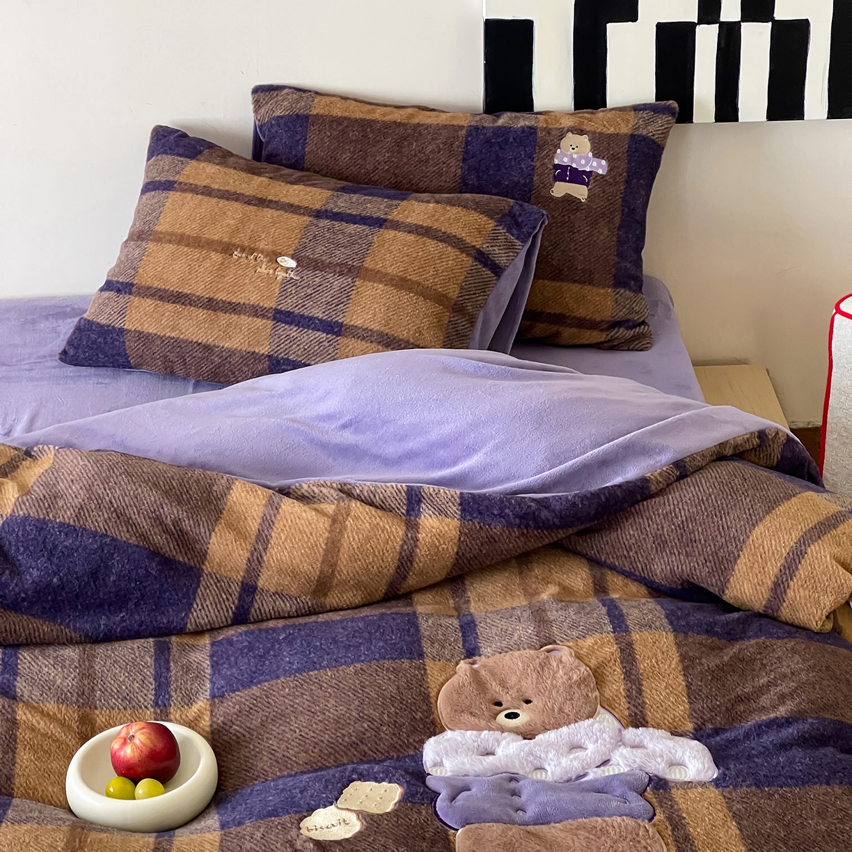 91家纺网 家纺一手货源 找家纺 （总）桃子家居 2025新款A类高级仿生绵羊绒兔毛贴布绣刺绣工艺卡通少女加厚牛奶绒系列四件套