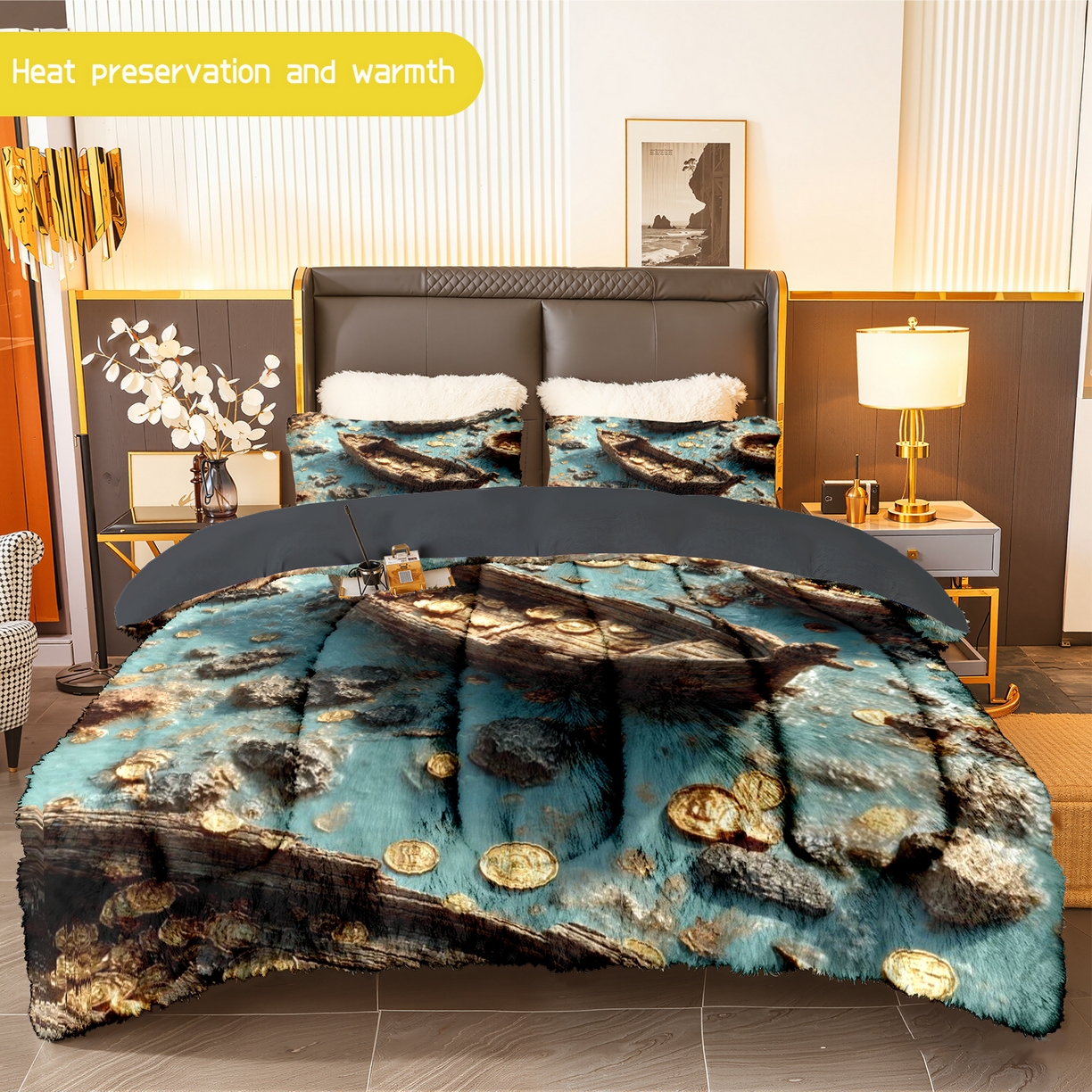 合纵跨境工厂 一件定制pod模式jit跨境180G牛奶绒被子三件套一件代发temu希音集采shein亚马逊24h发 015923366