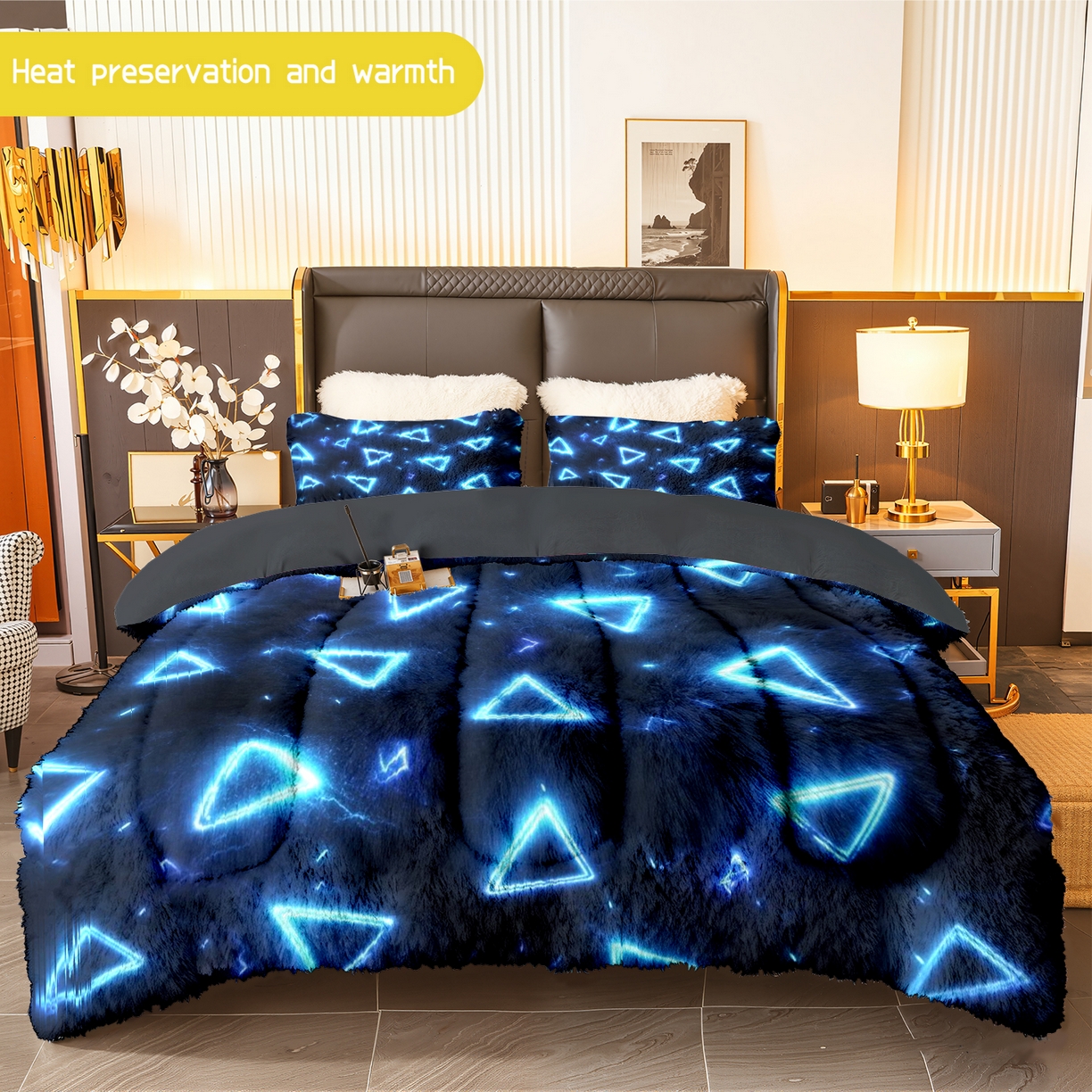 合纵跨境工厂 一件定制pod模式jit跨境180G牛奶绒被子三件套一件代发temu希音集采shein亚马逊24h发 015923388