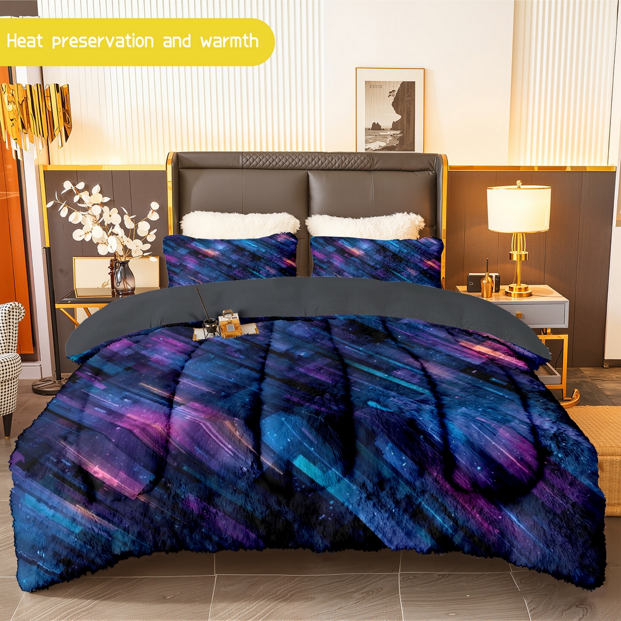 合纵跨境工厂 一件定制pod模式jit跨境180G牛奶绒被子三件套一件代发temu希音集采shein亚马逊24h发 015923389