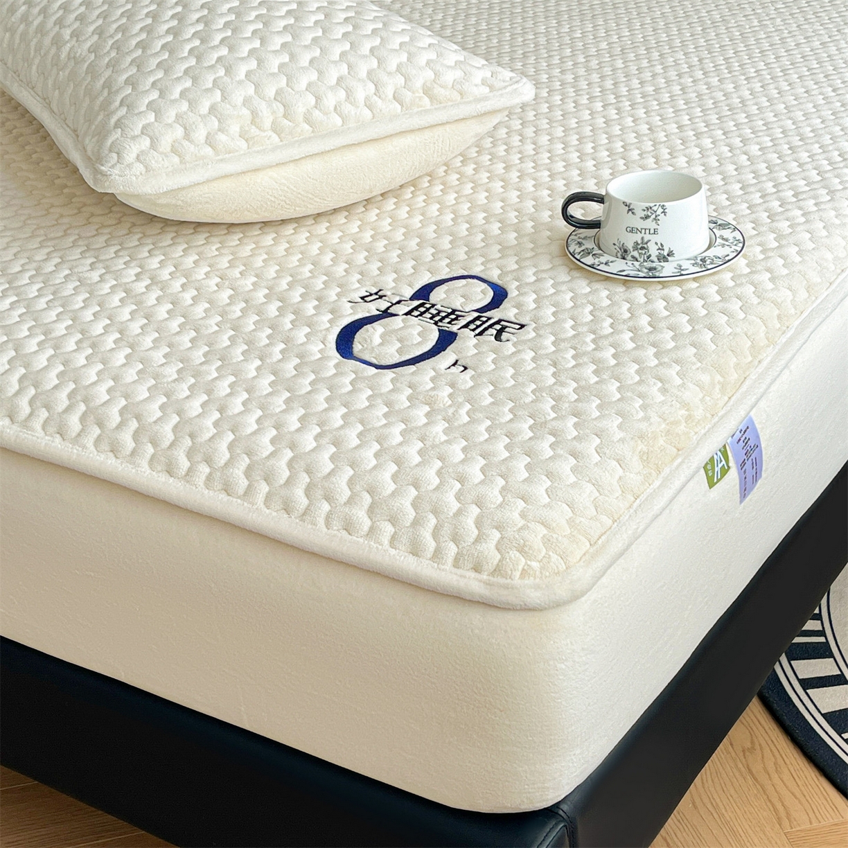 91家纺网 家纺一手货源 找家纺 （总）居眠 2025新款绒-时安-牛奶绒夹棉床笠