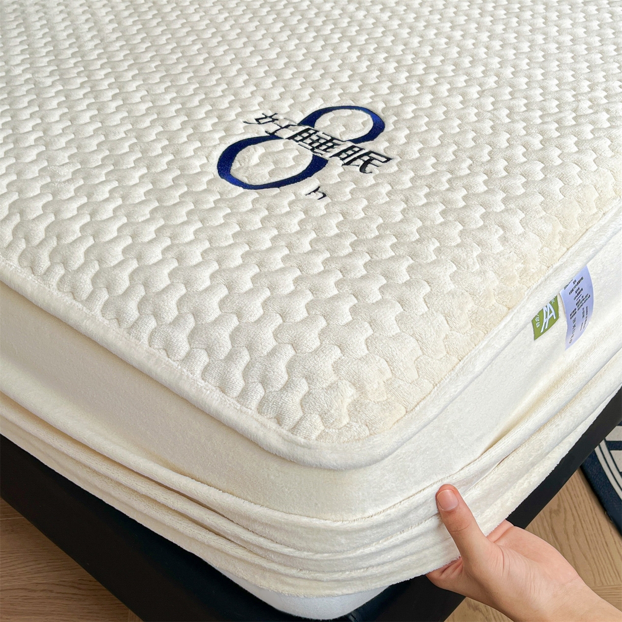 91家纺网 家纺一手货源 找家纺 居眠 2025新款绒-时安-牛奶绒夹棉床笠 绒-时安-白