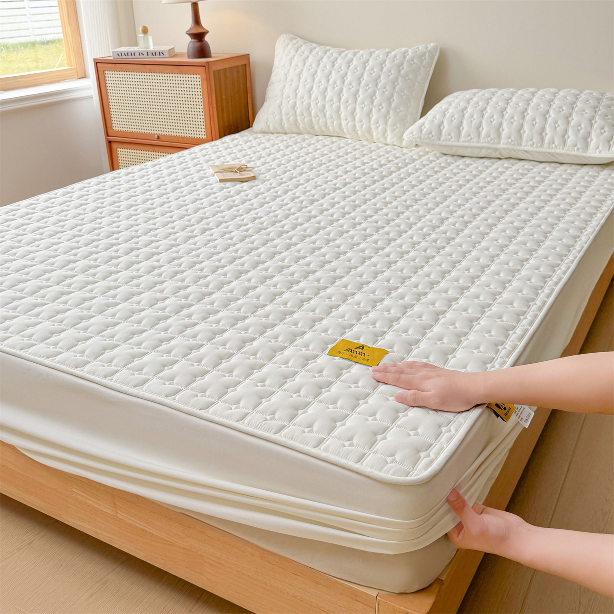 91家纺网 家纺一手货源 找家纺 （总）居眠 2025新款星禾-防水夹棉棉花床笠