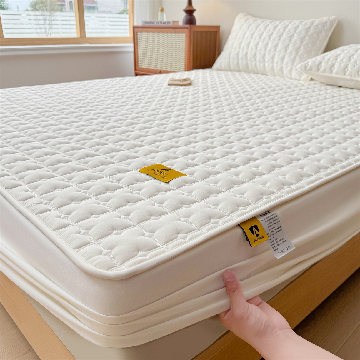 91家纺网 家纺一手货源 找家纺 （总）居眠 2025新款星禾-防水夹棉棉花床笠