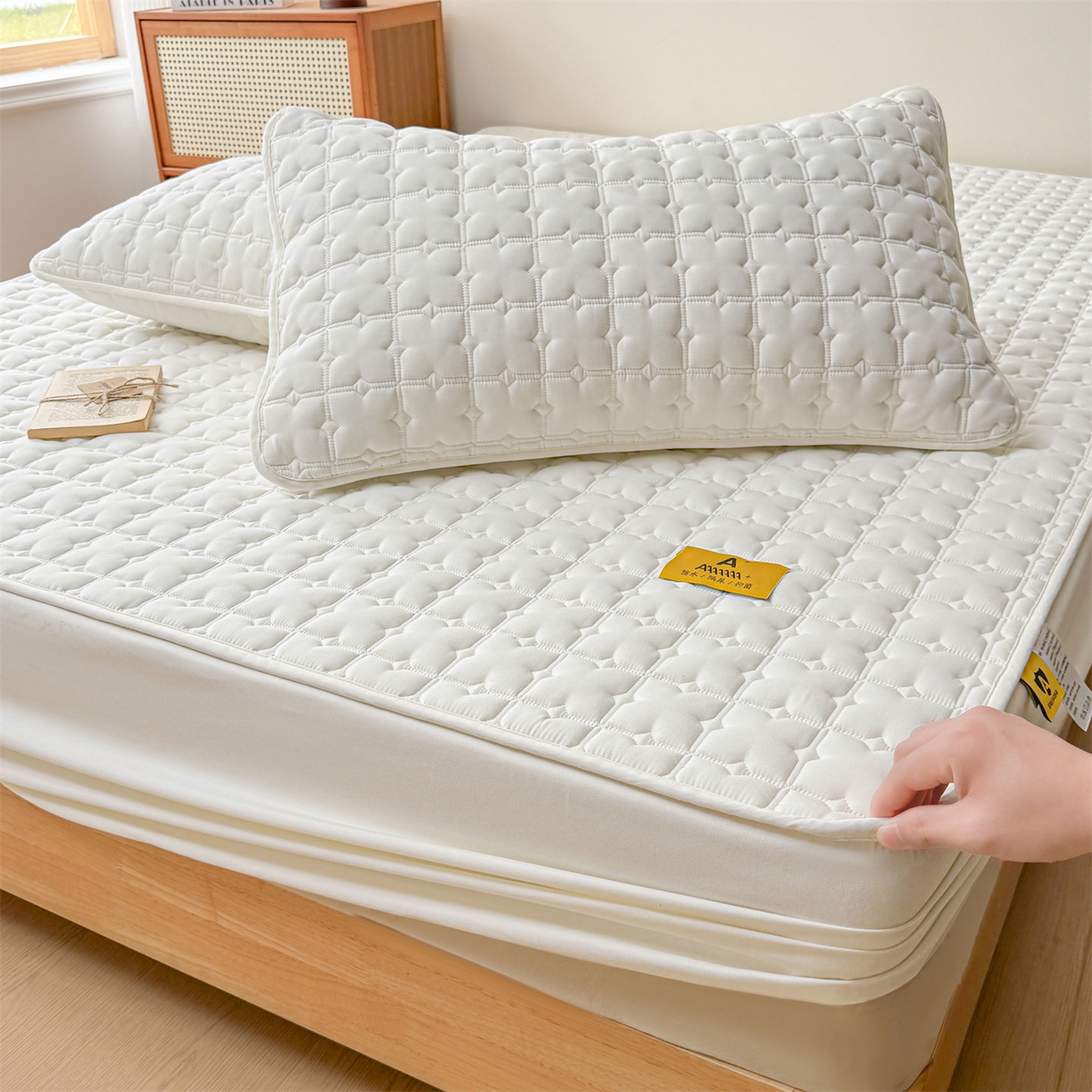 91家纺网 家纺一手货源 找家纺 （总）居眠 2025新款星禾-防水夹棉棉花床笠