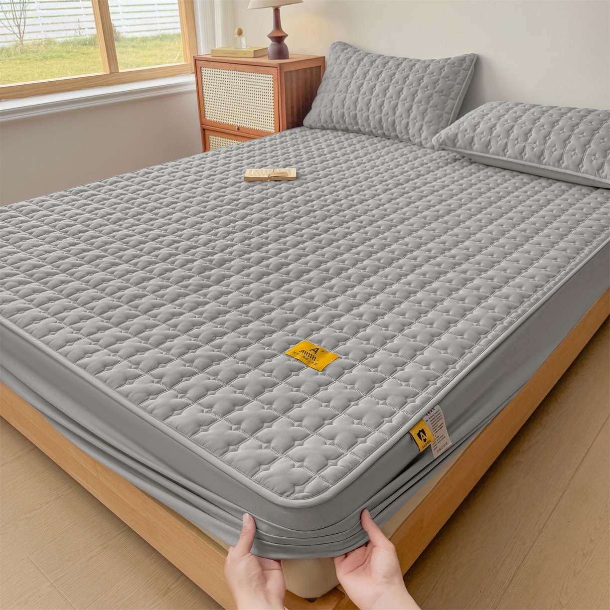 91家纺网 家纺一手货源 找家纺 （总）居眠 2025新款星禾-防水夹棉棉花床笠