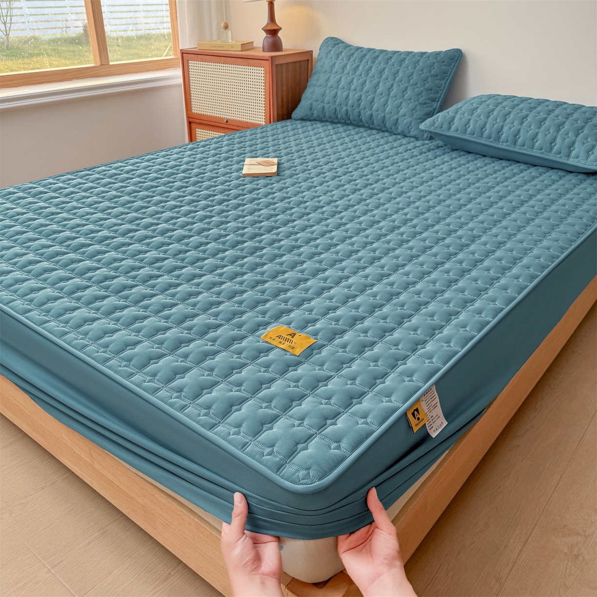 91家纺网 家纺一手货源 找家纺 （总）居眠 2025新款星禾-防水夹棉棉花床笠