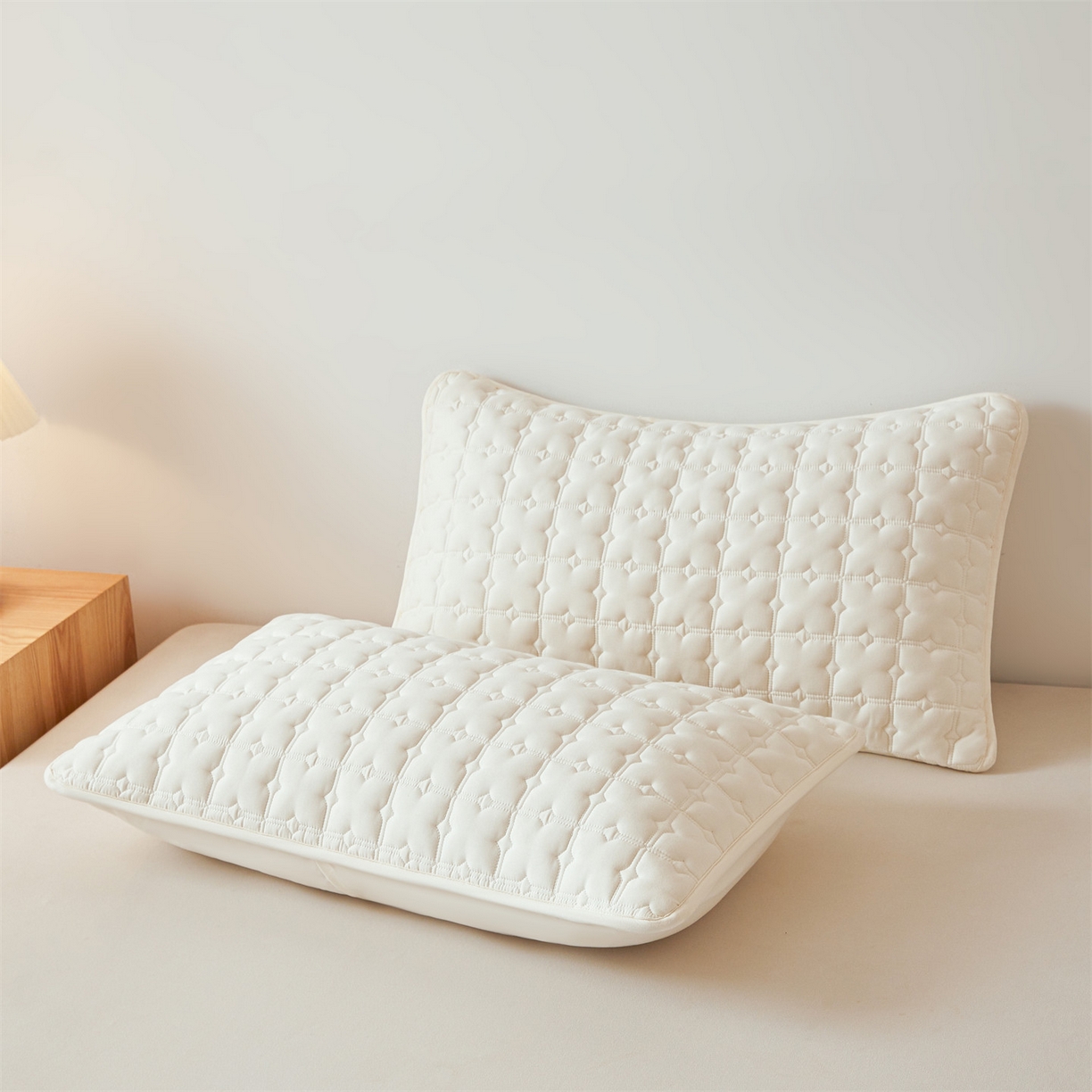 91家纺网 家纺一手货源 找家纺 居眠 2025新款星禾-防水枕套 星禾-白