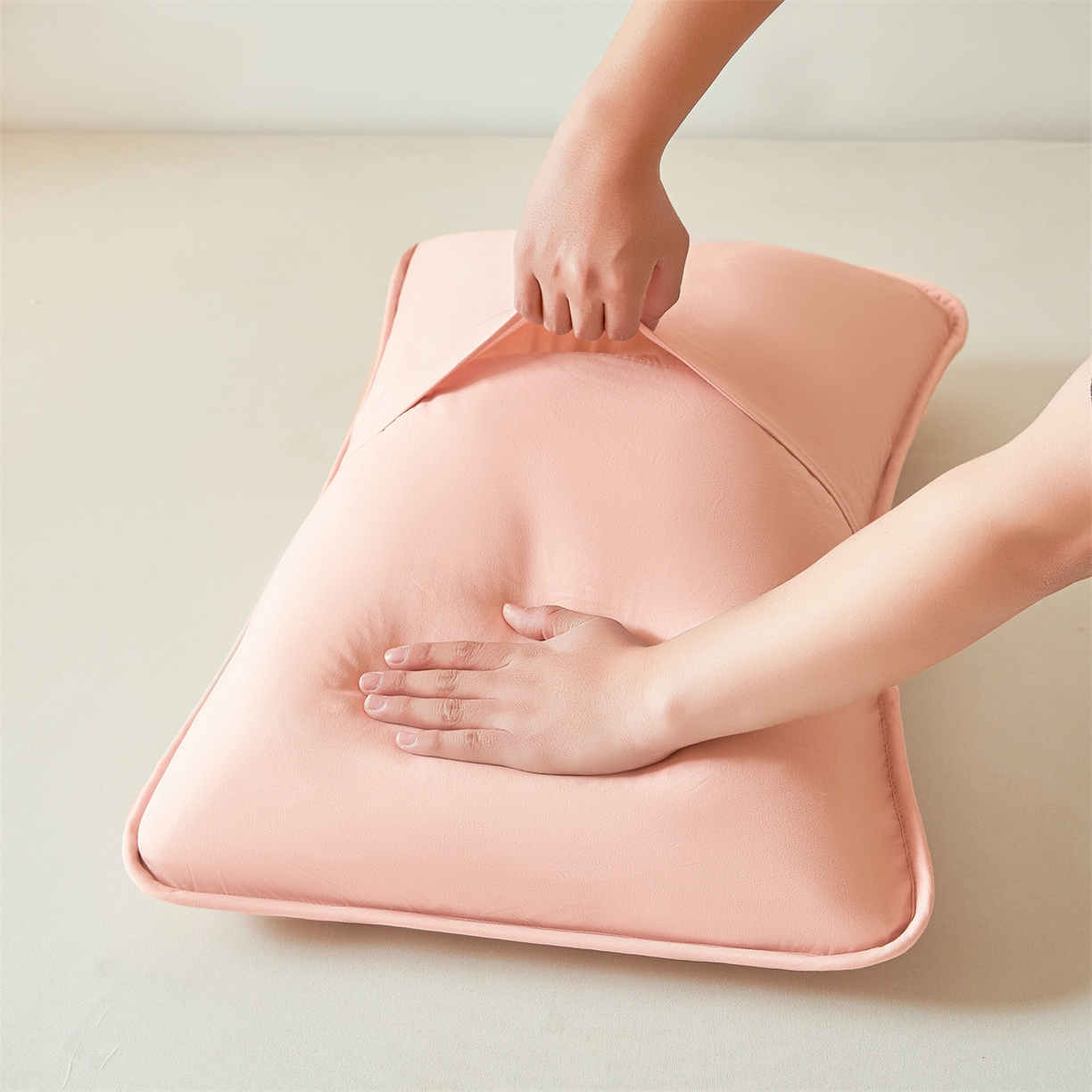 91家纺网 家纺一手货源 找家纺 居眠 2025新款星禾-防水枕套 星禾-粉