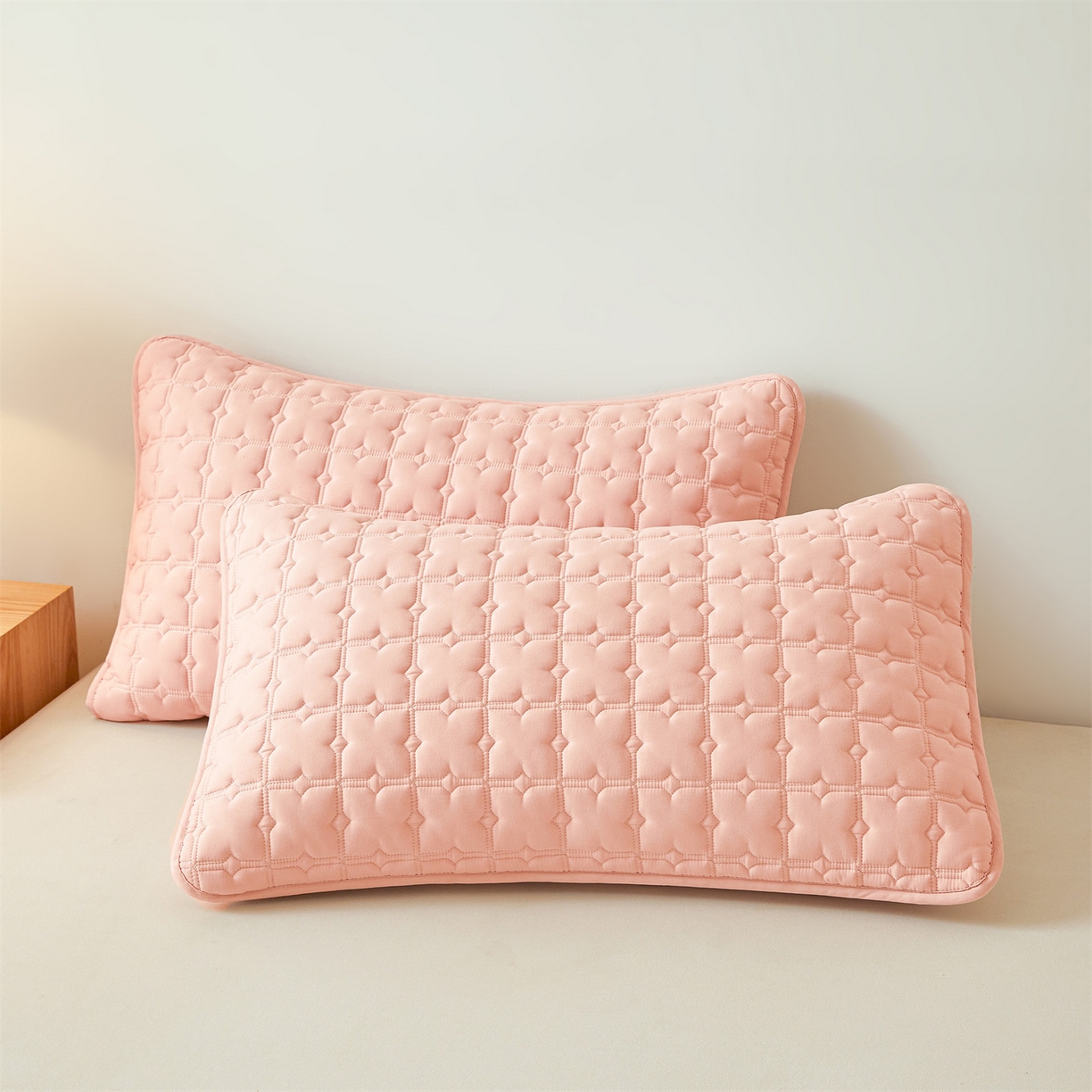 91家纺网 家纺一手货源 找家纺 居眠 2025新款星禾-防水枕套 星禾-粉