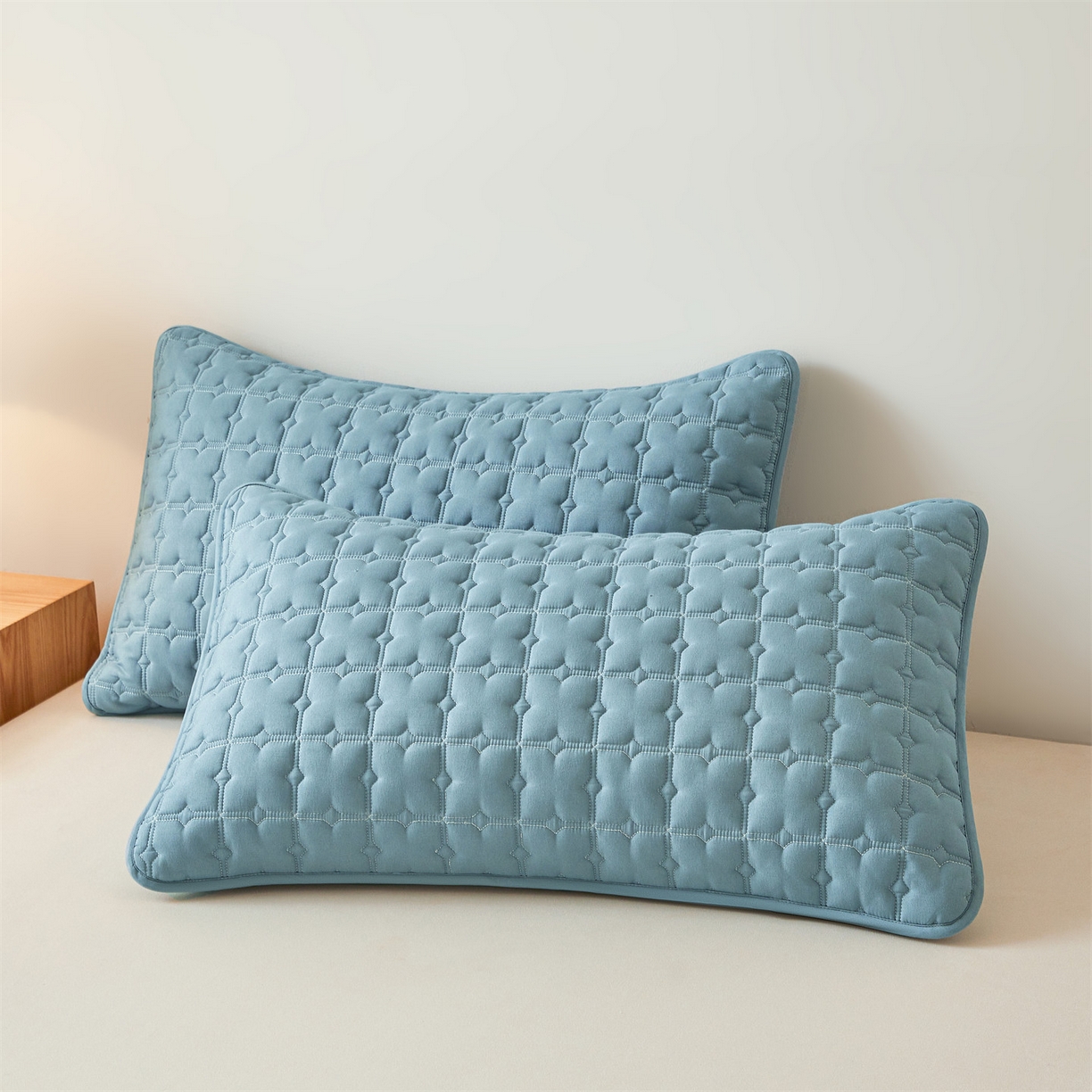 91家纺网 家纺一手货源 找家纺 居眠 2025新款星禾-防水枕套 星禾-蓝