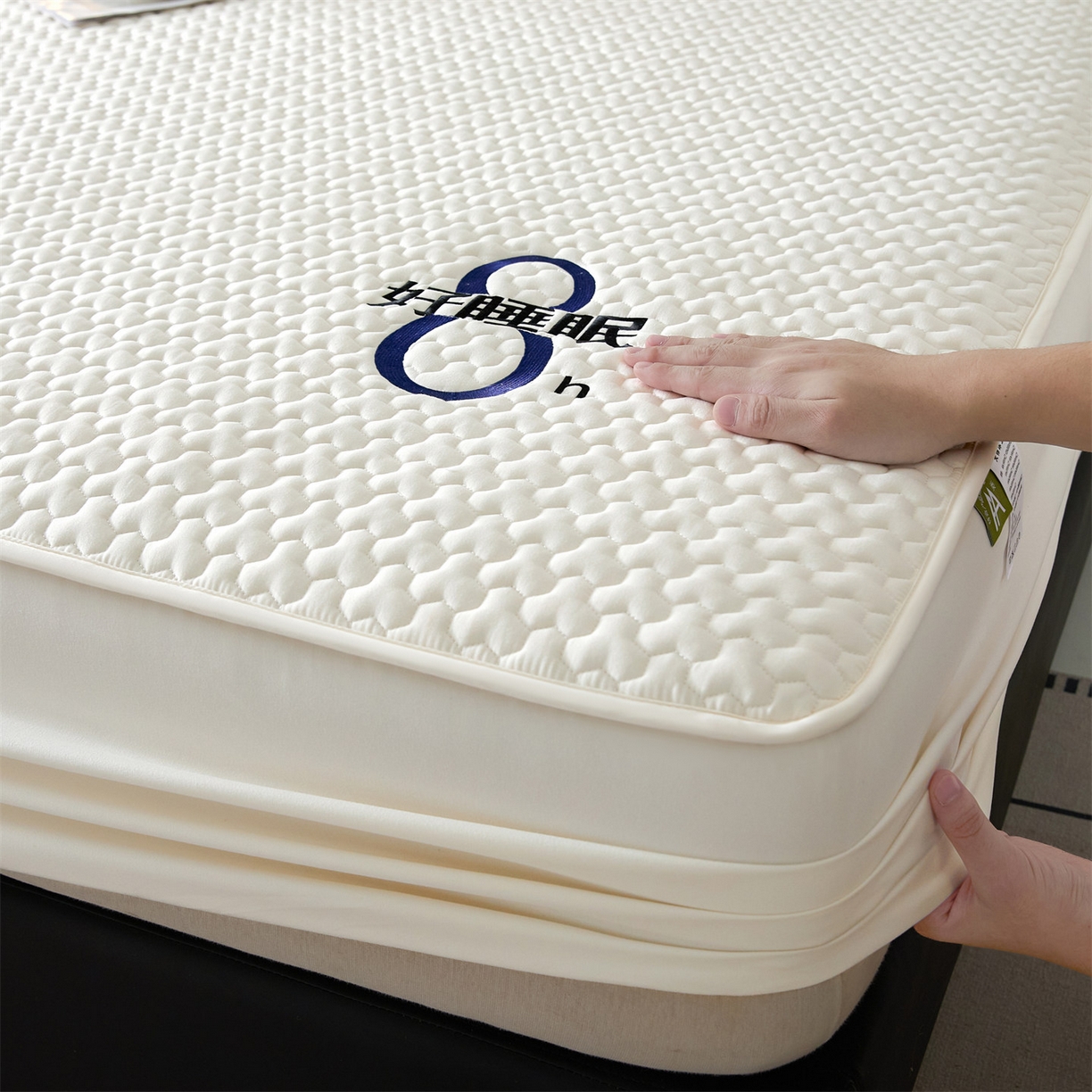 91家纺网 家纺一手货源 找家纺 居眠 2025新款织梦-棉花防水床笠 织梦-白