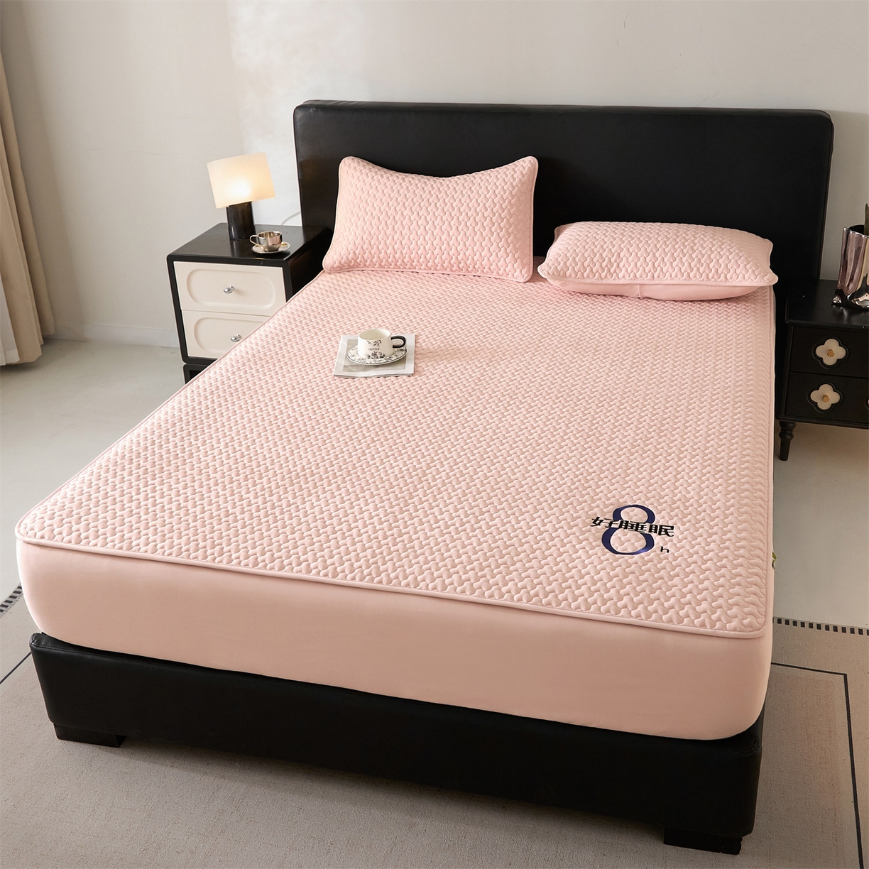 91家纺网 家纺一手货源 找家纺 居眠 2025新款织梦-棉花防水床笠 织梦-粉