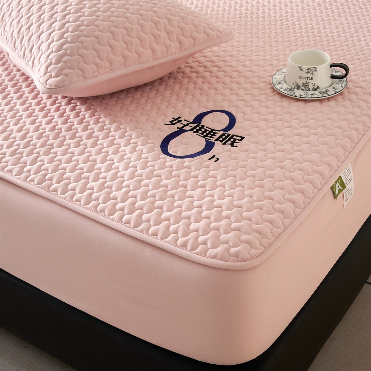 91家纺网 家纺一手货源 找家纺 居眠 2025新款织梦-棉花防水床笠 织梦-粉