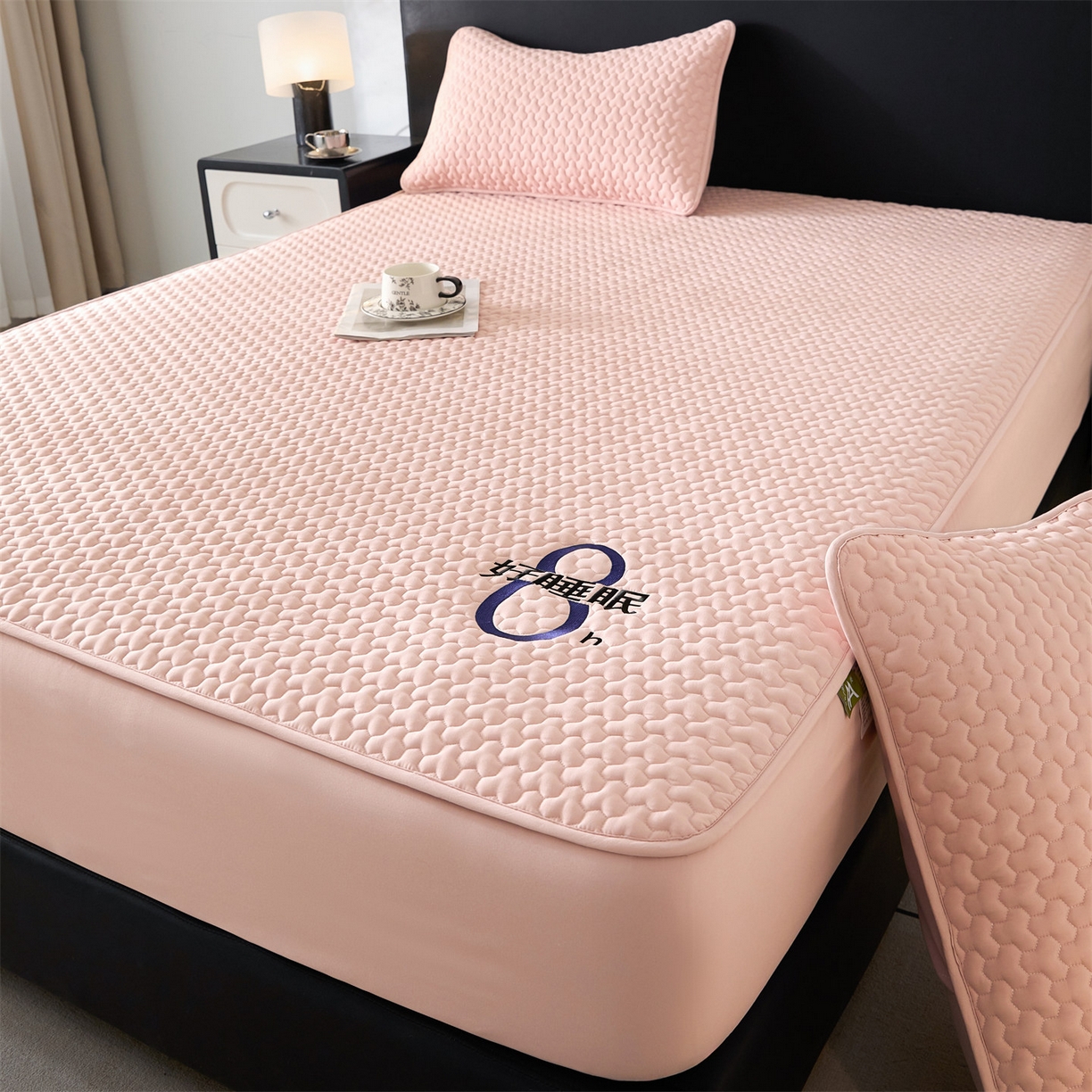 91家纺网 家纺一手货源 找家纺 居眠 2025新款织梦-棉花防水床笠 织梦-粉