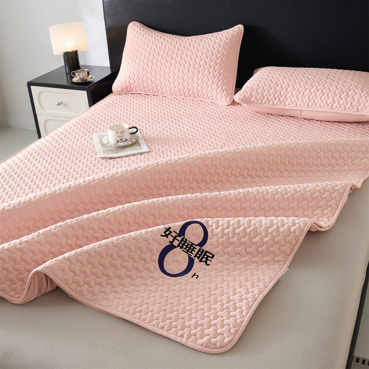 91家纺网 家纺一手货源 找家纺 居眠 2025新款织梦-棉花防水床笠 织梦-粉