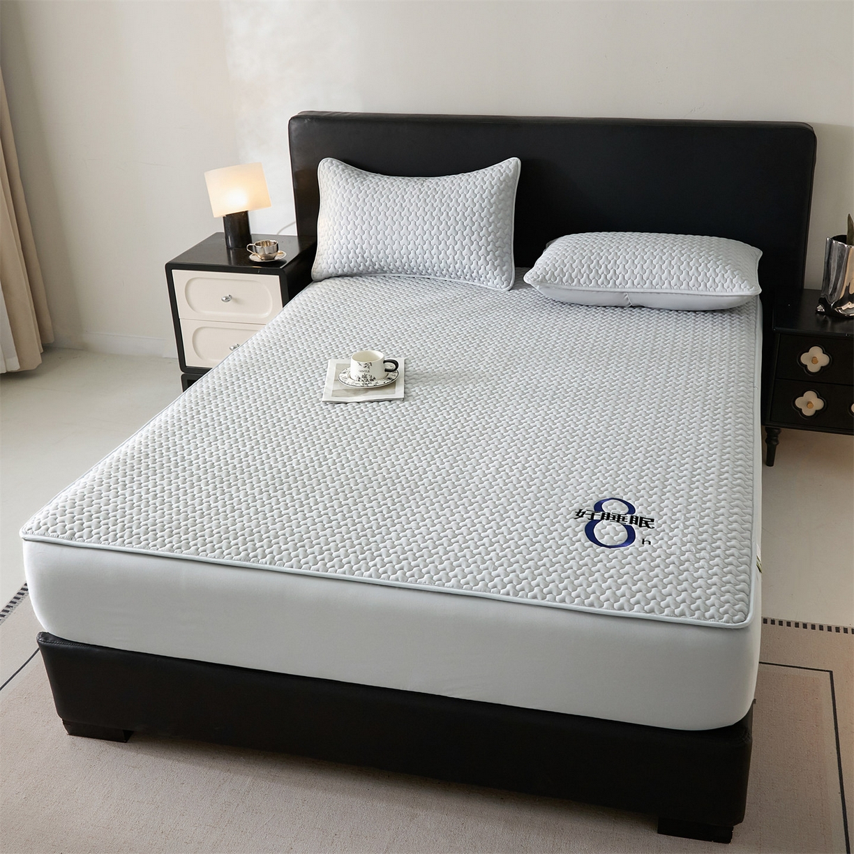 91家纺网 家纺一手货源 找家纺 居眠 2025新款织梦-棉花防水床笠 织梦-灰