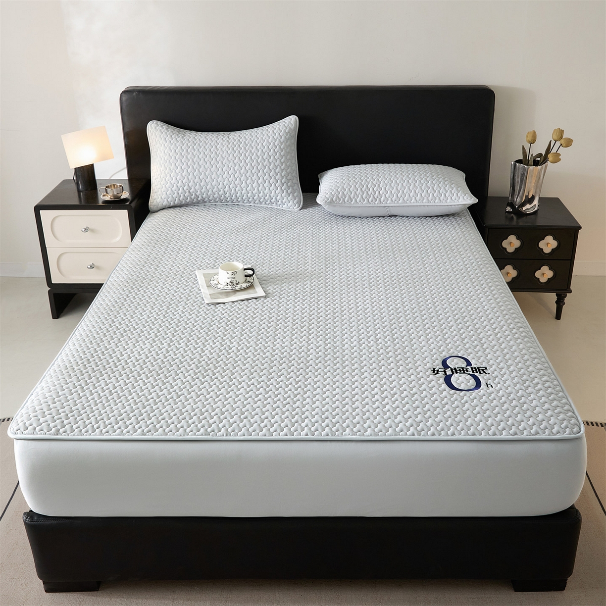 91家纺网 家纺一手货源 找家纺 居眠 2025新款织梦-棉花防水床笠 织梦-灰