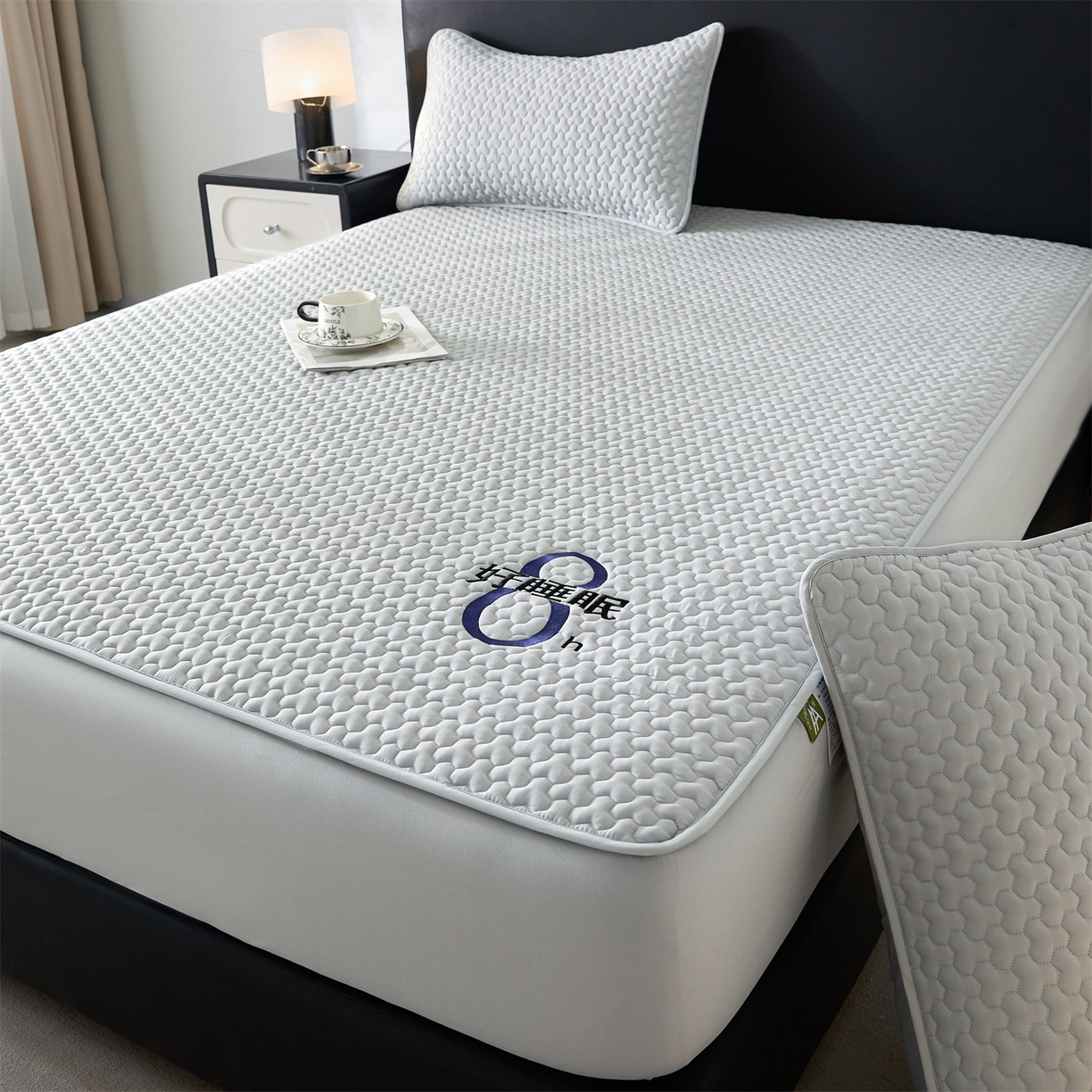 91家纺网 家纺一手货源 找家纺 居眠 2025新款织梦-棉花防水床笠 织梦-灰