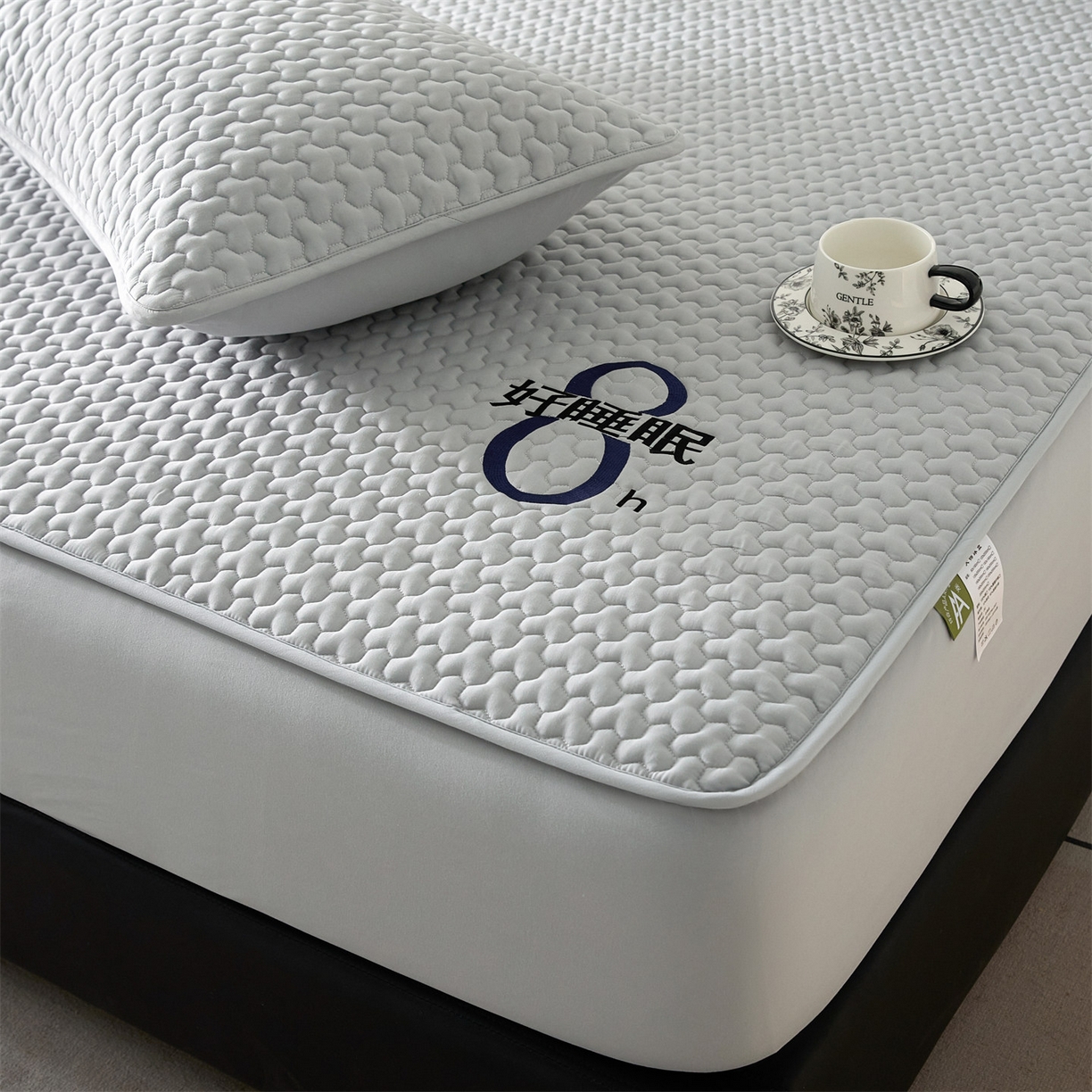 91家纺网 家纺一手货源 找家纺 居眠 2025新款织梦-棉花防水床笠 织梦-灰