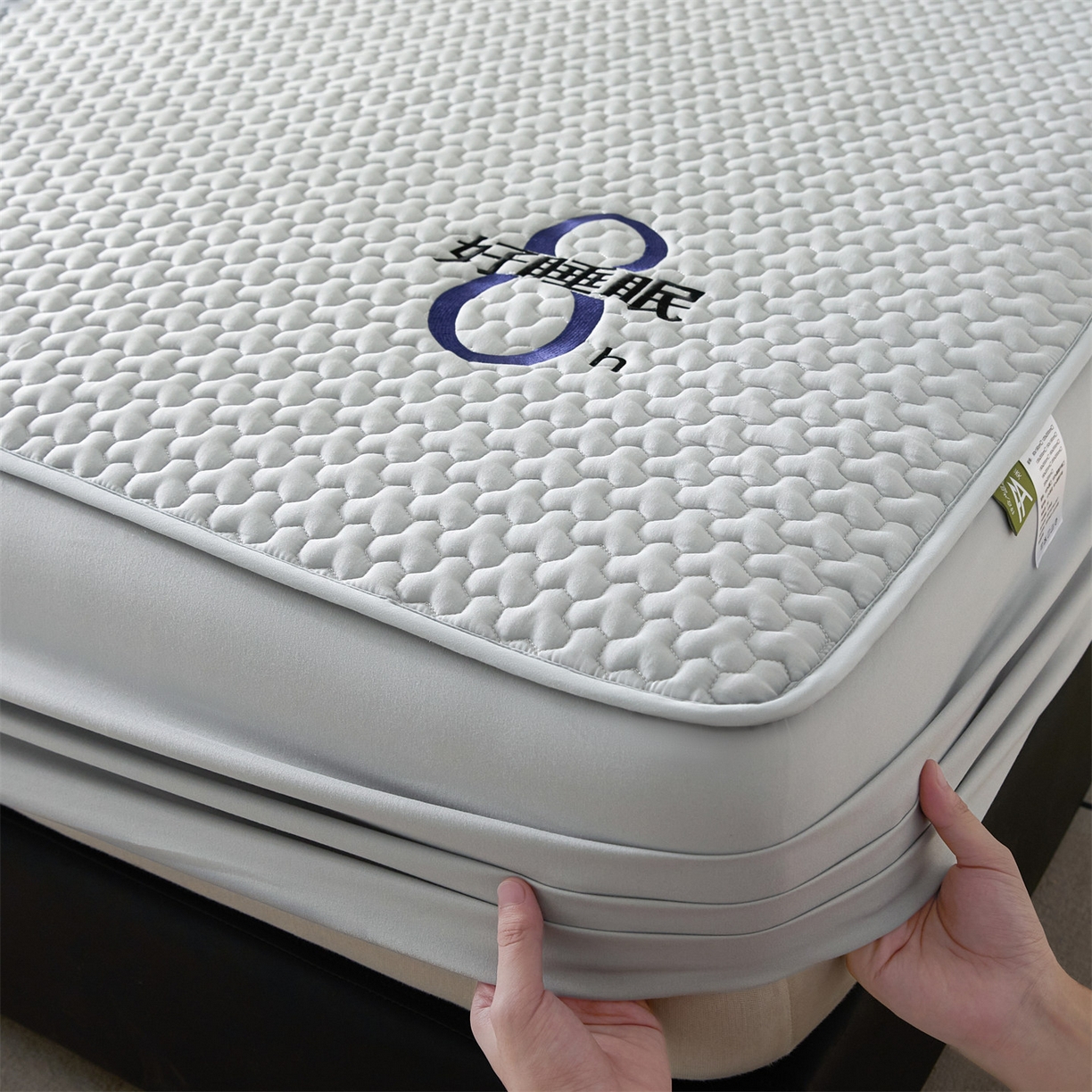 91家纺网 家纺一手货源 找家纺 居眠 2025新款织梦-棉花防水床笠 织梦-灰