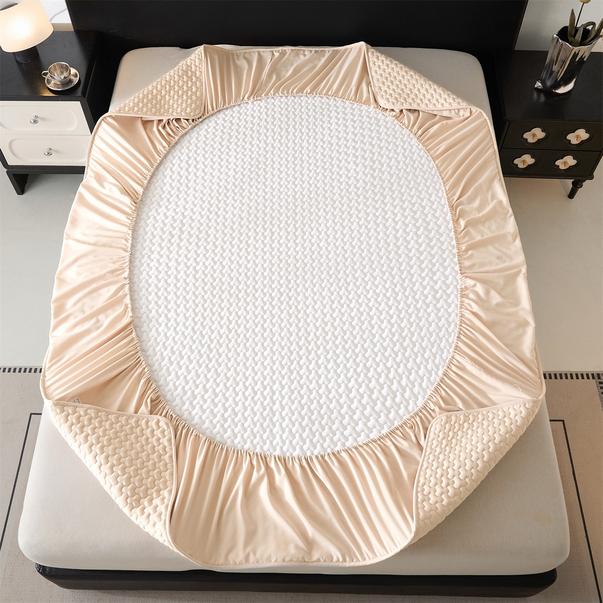 91家纺网 家纺一手货源 找家纺 居眠 2025新款织梦-棉花防水床笠 织梦-卡