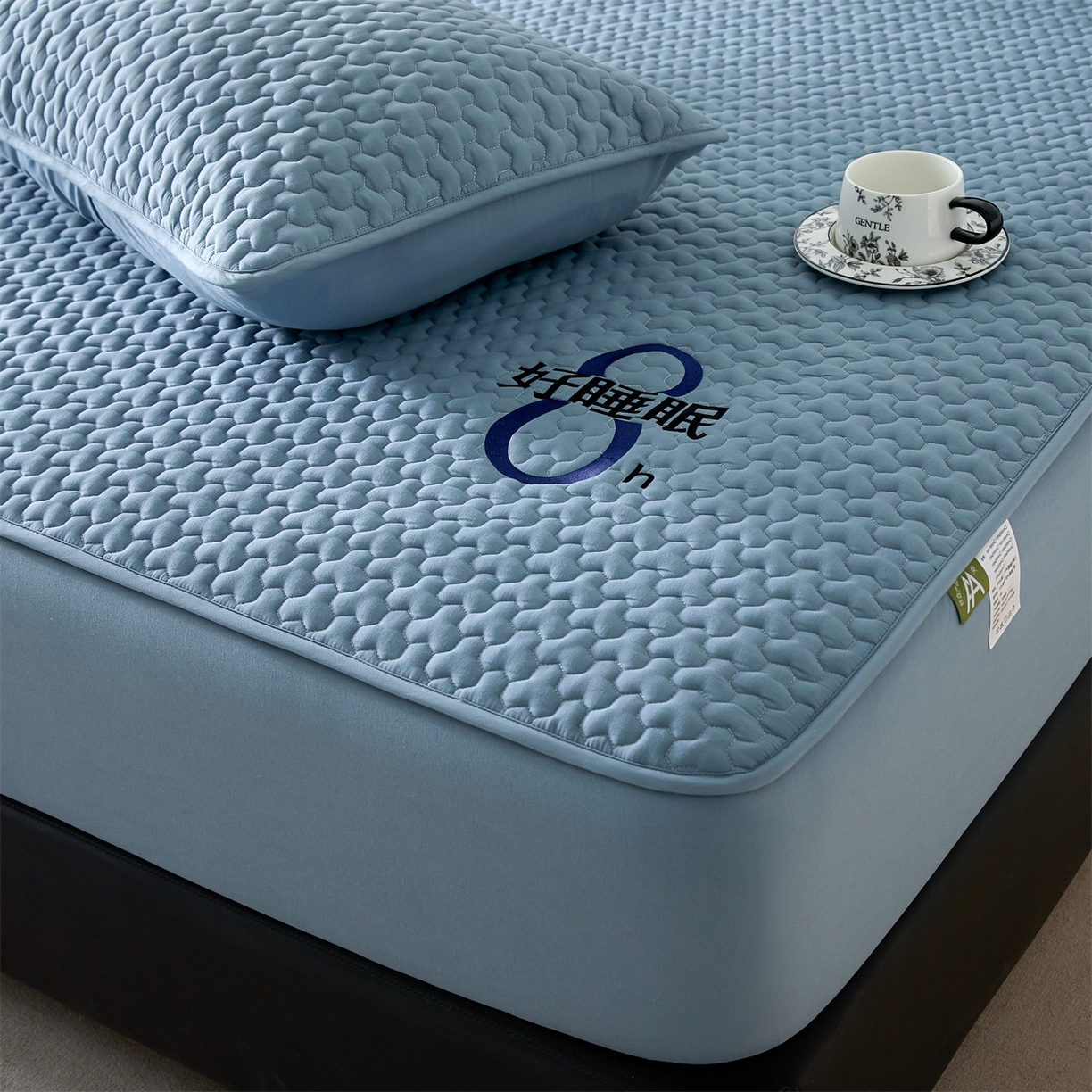 91家纺网 家纺一手货源 找家纺 居眠 2025新款织梦-棉花防水床笠 织梦-蓝