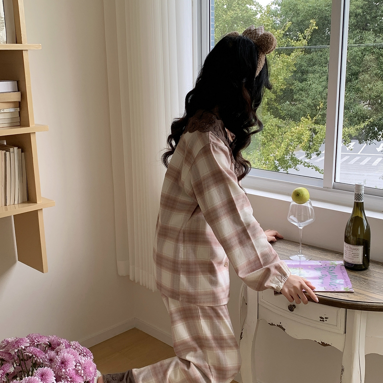 91家纺网 家纺一手货源 找家纺 多乐娜 2025新款纯棉色织法兰绒睡衣家居服双股纱线双面抓剪毛磨毛工艺 (定制定染面料非普货) 柔煦色