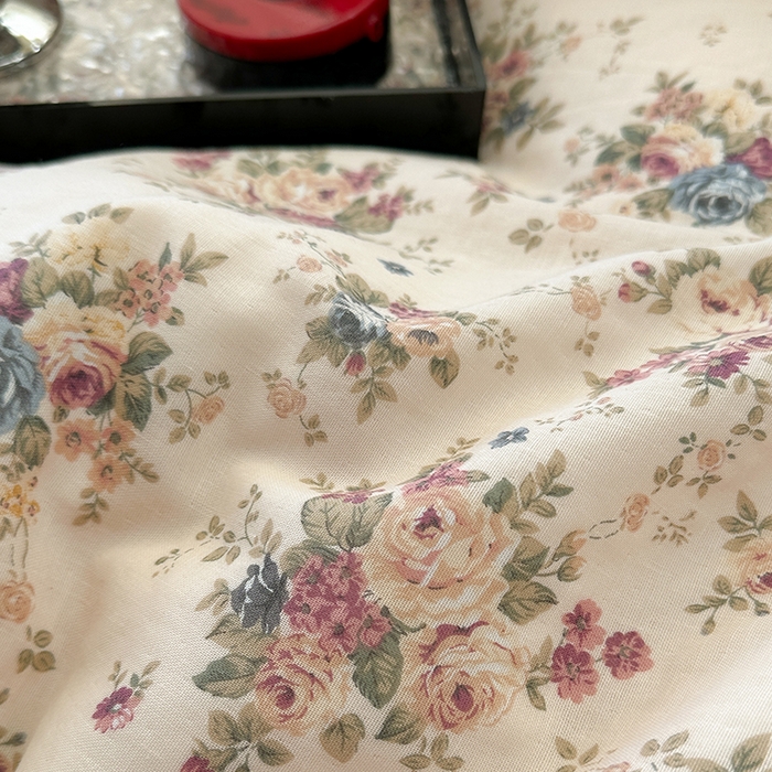 91家纺网 家纺一手货源 找家纺 麦伦家居 2025多功能床品全棉纯棉A类有氧双层纱+豆豆绒四件套荷叶边系列 花棠