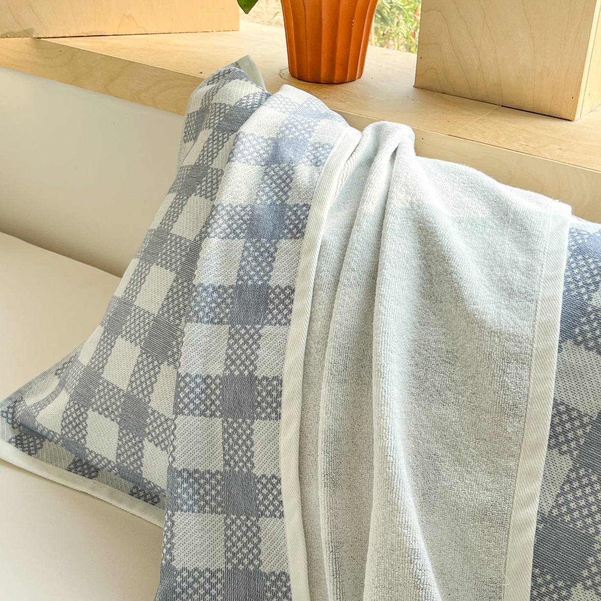 91家纺网 家纺一手货源 找家纺 （总）美宜家 2025新品全棉枕巾简约无印双人单人织边里外棉枕巾