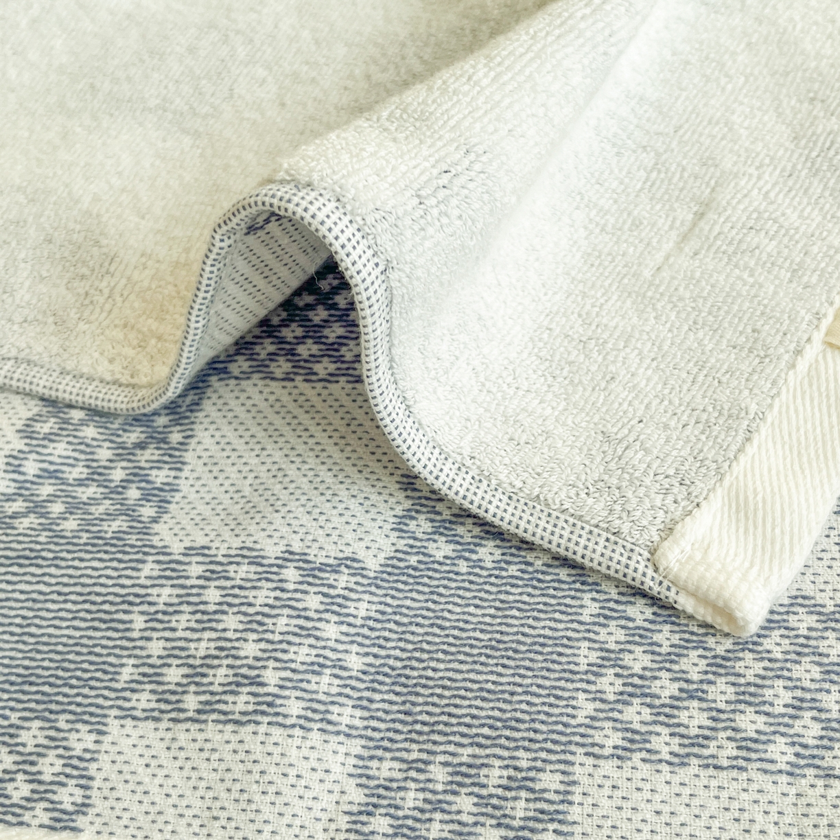 91家纺网 家纺一手货源 找家纺 美宜家 2025新品全棉枕巾简约无印双人单人织边里外棉枕巾 念想-兰 48*74cm一对