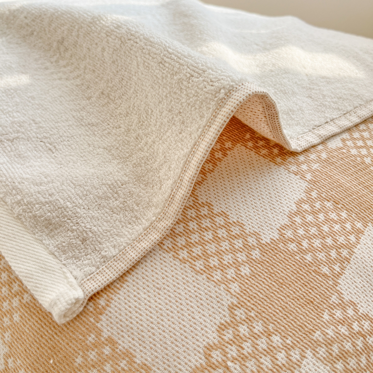 91家纺网 家纺一手货源 找家纺 美宜家 2025新品全棉枕巾简约无印双人单人织边里外棉枕巾 念想-卡其 48*74cm一对