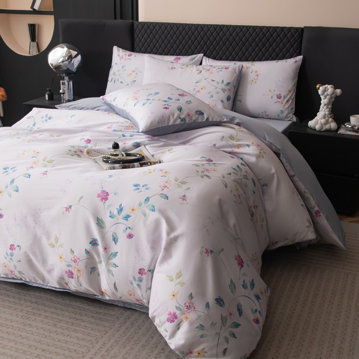 优姿家纺 2026新款60支全棉贡缎数码印花四件套 爱丽丝