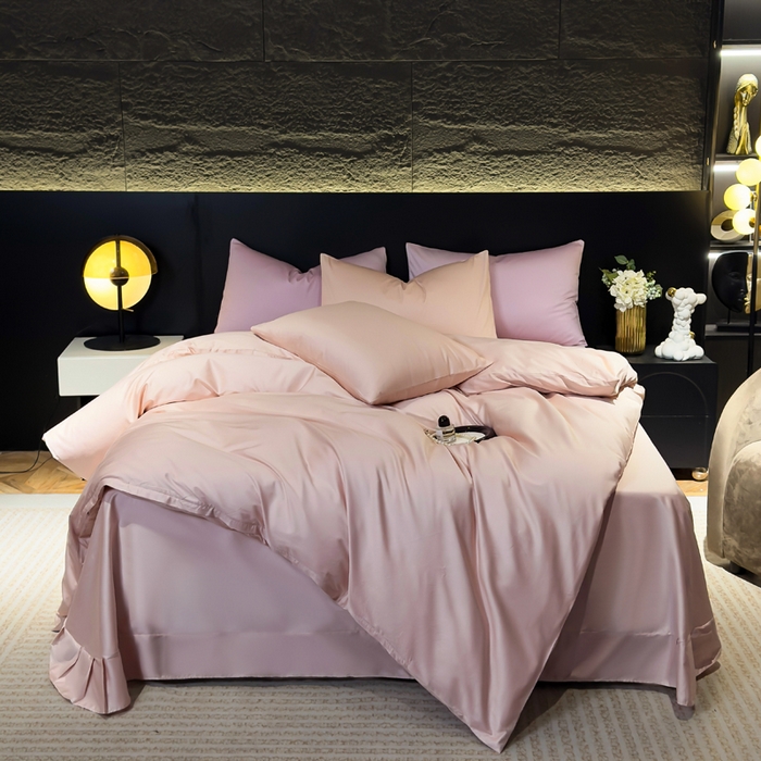 91家纺网 家纺一手货源 找家纺 （总）优姿家纺 2026新款60长绒棉贡缎纯色系列四件套