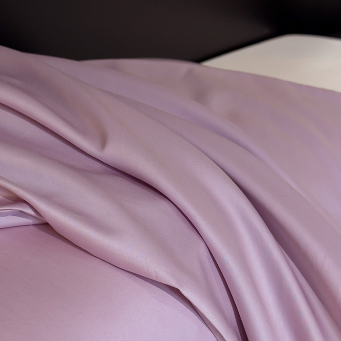 91家纺网 家纺一手货源 找家纺 优姿家纺 2026新款60长绒棉贡缎纯色系列四件套 豆蔻紫