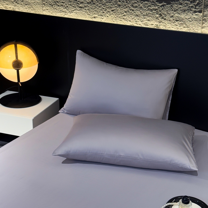 91家纺网 家纺一手货源 找家纺 优姿家纺 2026新款60长绒棉贡缎纯色系列四件套 高级灰