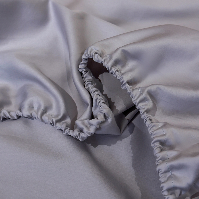 91家纺网 家纺一手货源 找家纺 优姿家纺 2026新款60长绒棉贡缎纯色系列四件套 高级灰