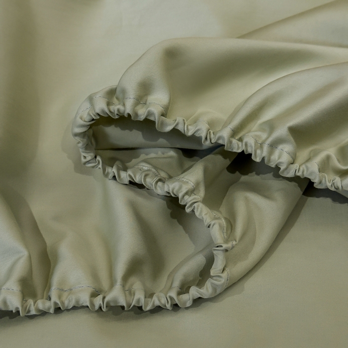 91家纺网 家纺一手货源 找家纺 优姿家纺 2026新款60长绒棉贡缎纯色系列四件套 抹茶绿