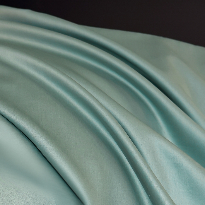 91家纺网 家纺一手货源 找家纺 优姿家纺 2026新款60长绒棉贡缎纯色系列四件套 松石绿