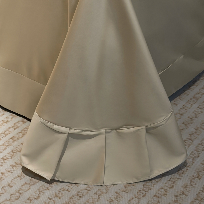 91家纺网 家纺一手货源 找家纺 优姿家纺 2026新款60长绒棉贡缎纯色系列四件套 香槟金