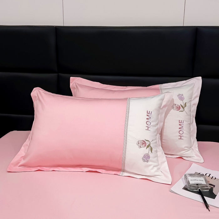 91家纺网 家纺一手货源 找家纺 优姿家纺 2026新款全棉拼接绣花四件套 繁花粉