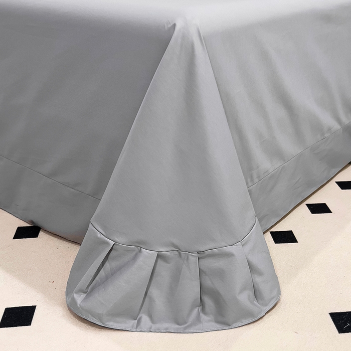 91家纺网 家纺一手货源 找家纺 优姿家纺 2026新款全棉拼接绣花四件套 繁花灰