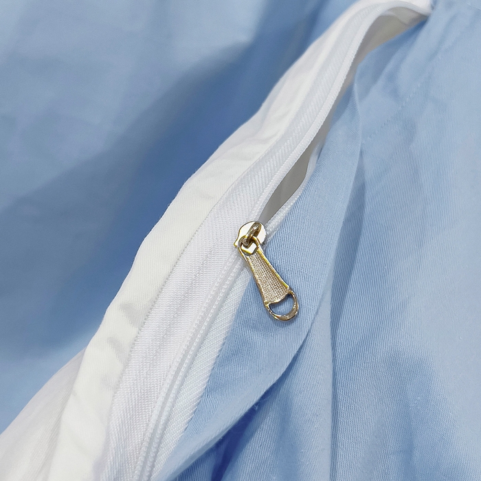 91家纺网 家纺一手货源 找家纺 优姿家纺 2026新款全棉拼接绣花四件套 繁花蓝