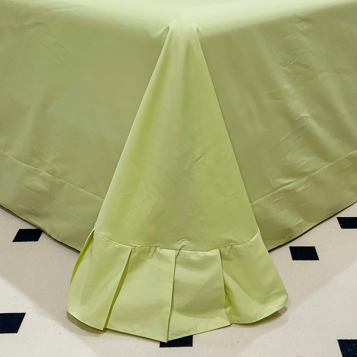 91家纺网 家纺一手货源 找家纺 优姿家纺 2026新款全棉拼接绣花四件套 繁花绿