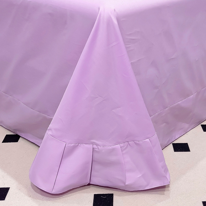 91家纺网 家纺一手货源 找家纺 优姿家纺 2026新款全棉拼接绣花四件套 繁花紫