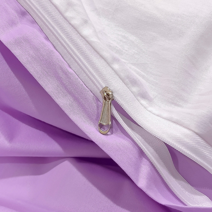 91家纺网 家纺一手货源 找家纺 优姿家纺 2026新款全棉拼接绣花四件套 繁花紫