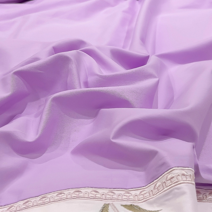 91家纺网 家纺一手货源 找家纺 优姿家纺 2026新款全棉拼接绣花四件套 繁花紫