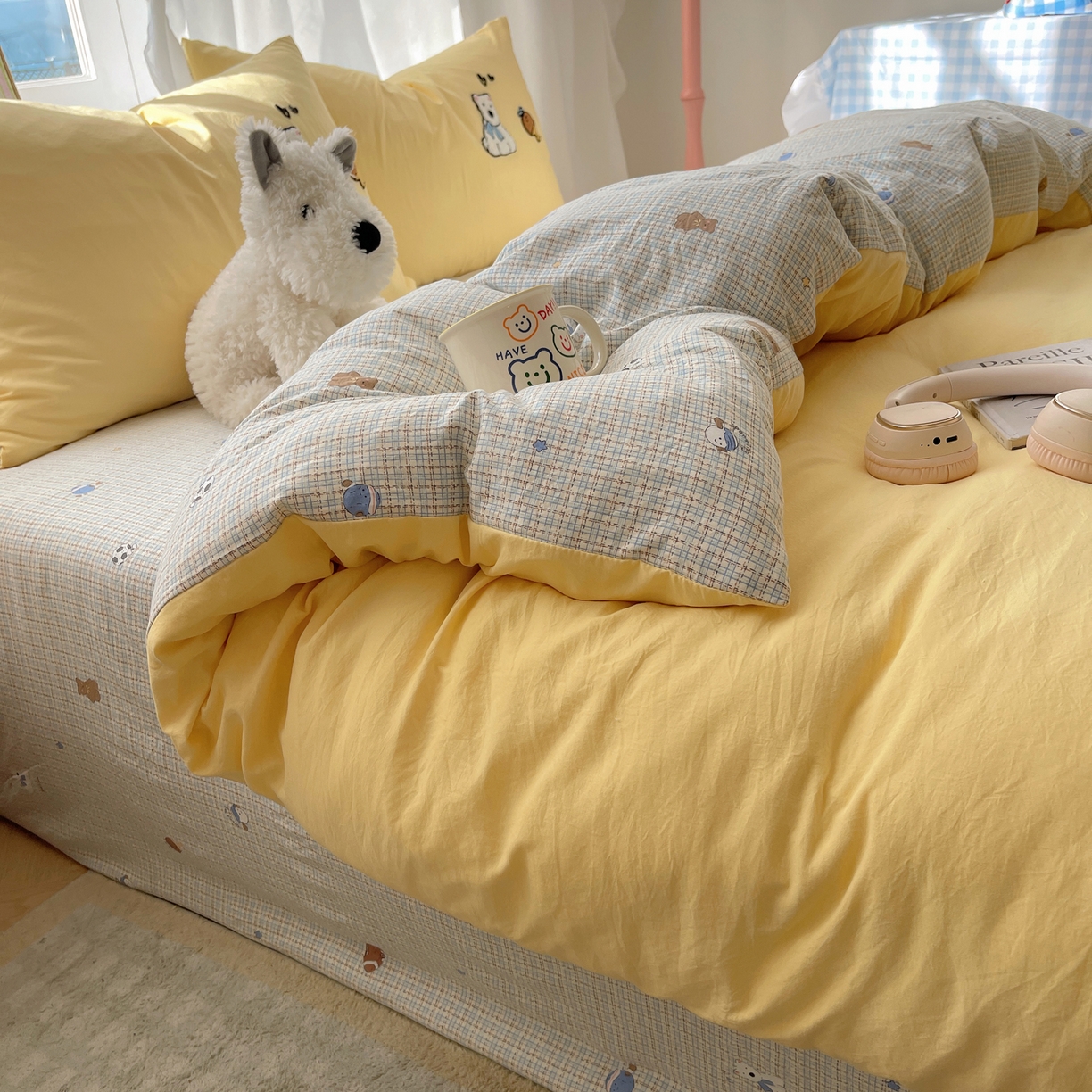 91家纺网 家纺一手货源 找家纺 （总）凯洛奇 2026新款A类卡通豹纹毛巾绣软糯糯水洗棉四件套（提供买家秀）