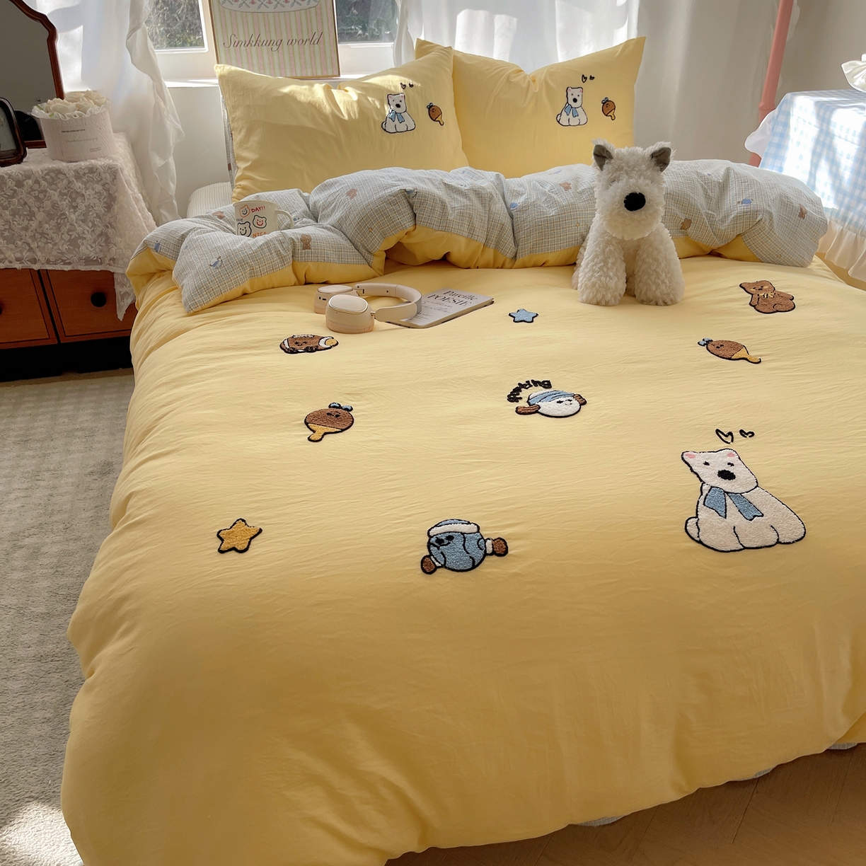 91家纺网 家纺一手货源 找家纺 （总）凯洛奇 2026新款A类卡通豹纹毛巾绣软糯糯水洗棉四件套（提供买家秀）